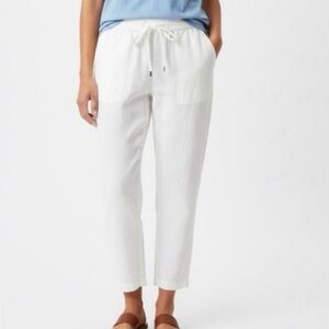 J. Crew White Cropped Drawstring Pants